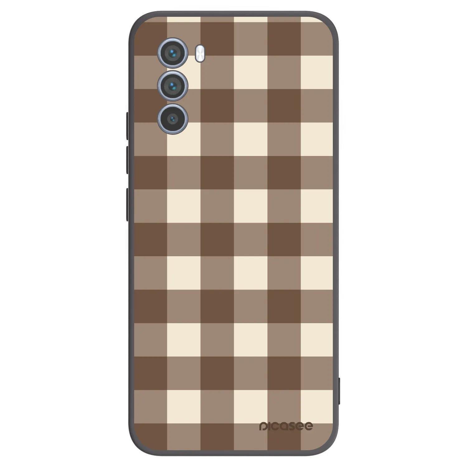 Picasee silikonový černý obal pro Motorola Moto G62 - Brown grid