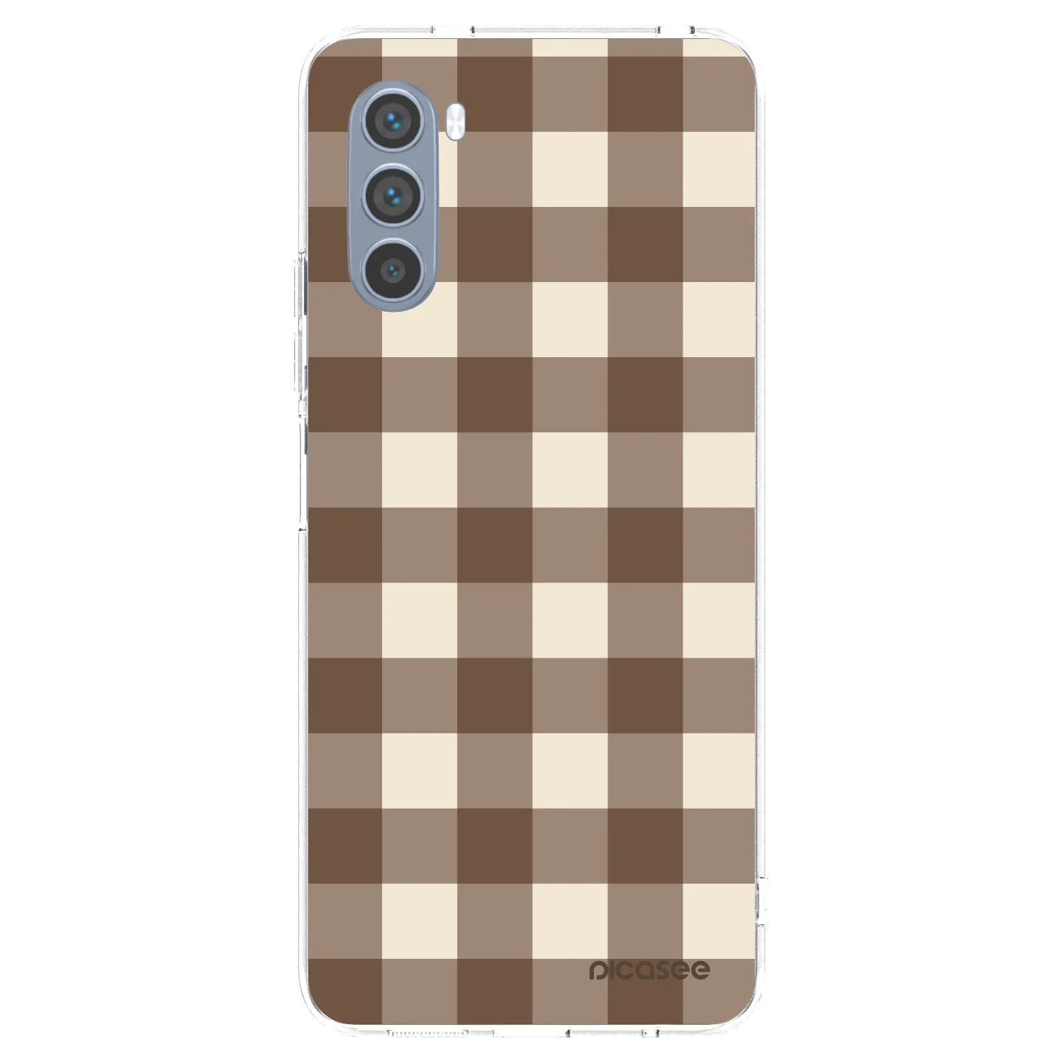 Picasee silikonový průhledný obal pro Motorola Moto G62 - Brown grid