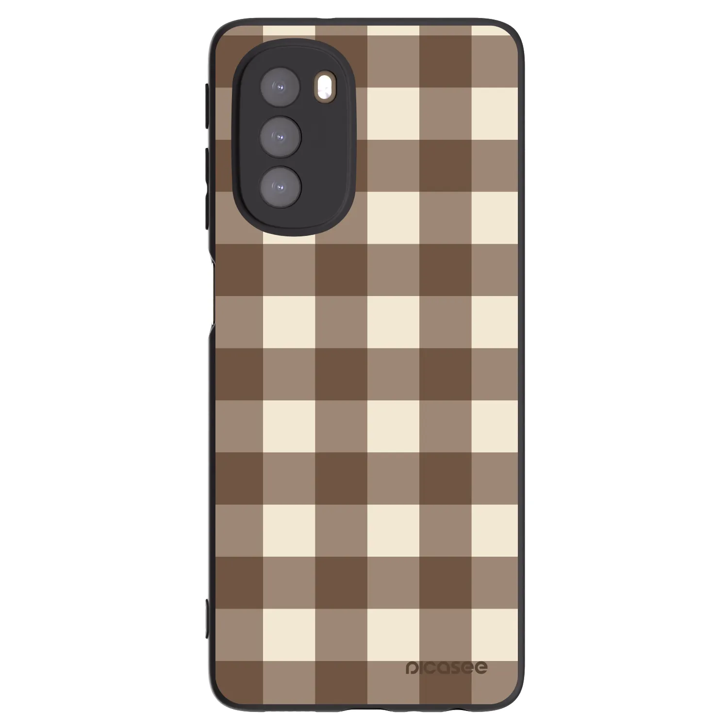 Picasee silikonový černý obal pro Motorola Moto G51 - Brown grid