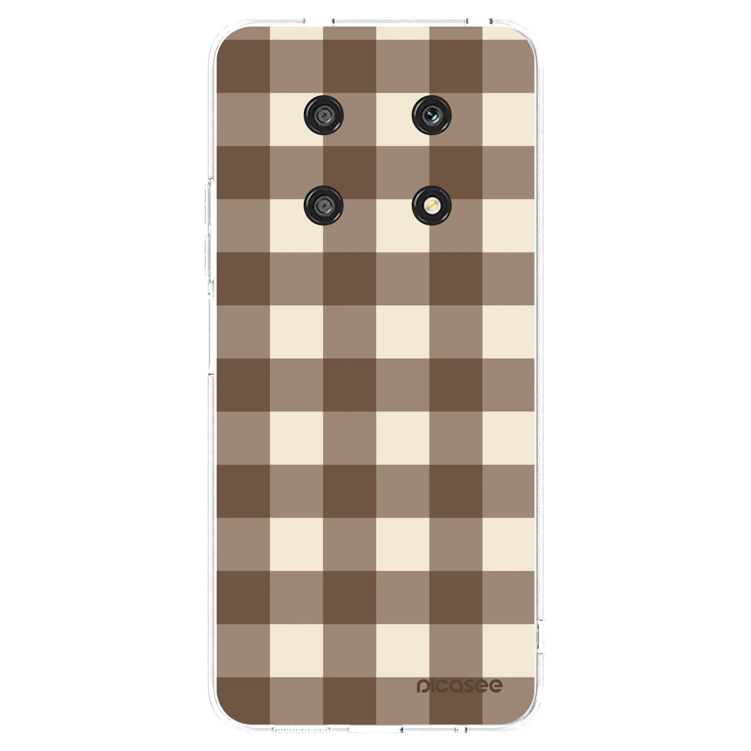 Picasee silikonový průhledný obal pro Honor Magic4 Lite 5G - Brown grid