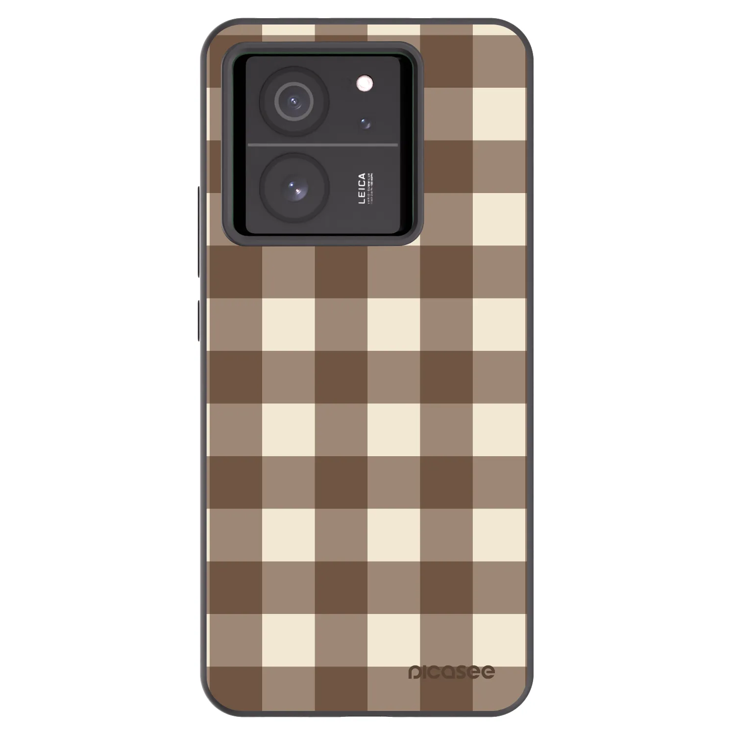 Picasee silikonový černý obal pro Xiaomi 13T - Brown grid