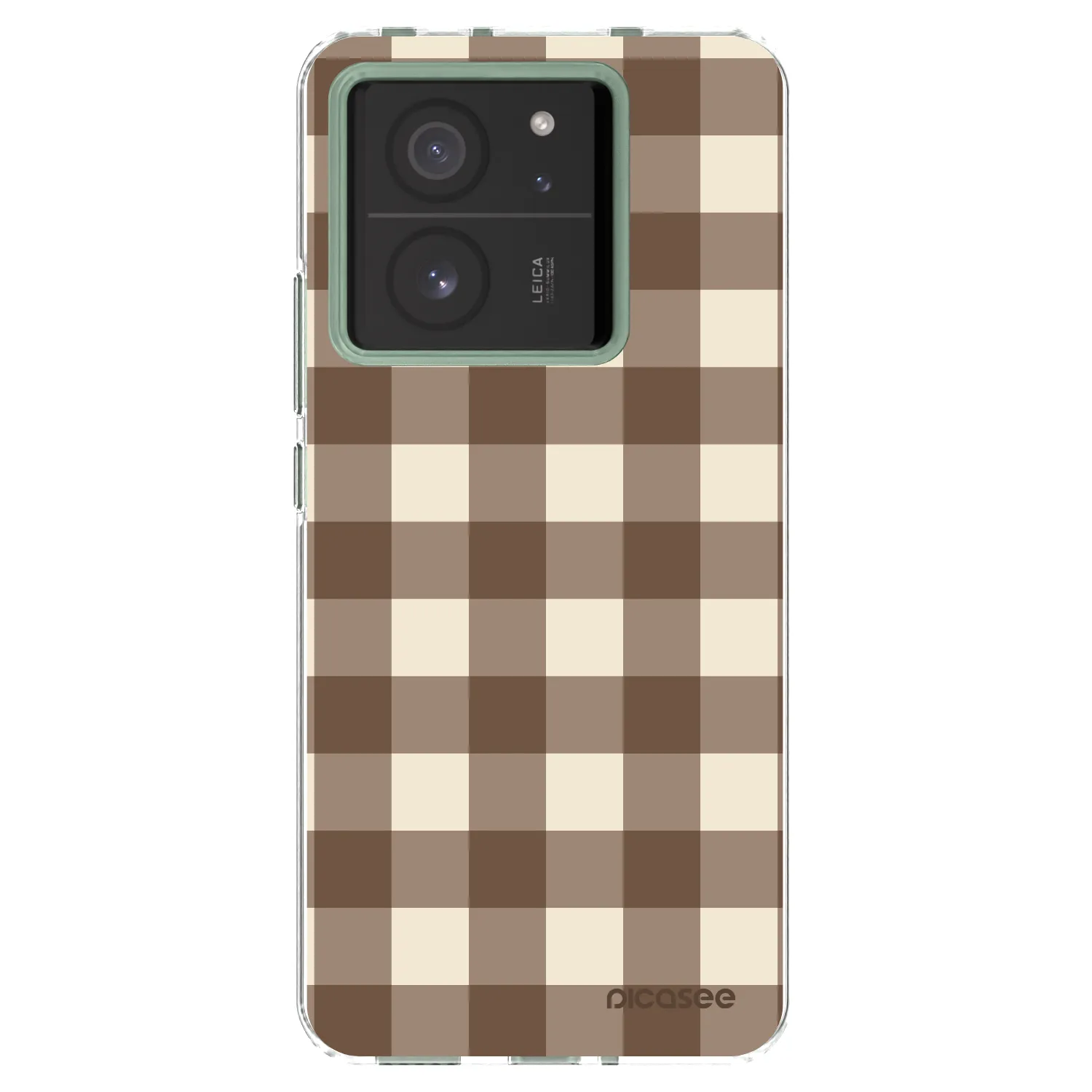 Picasee silikonový průhledný obal pro Xiaomi 13T - Brown grid