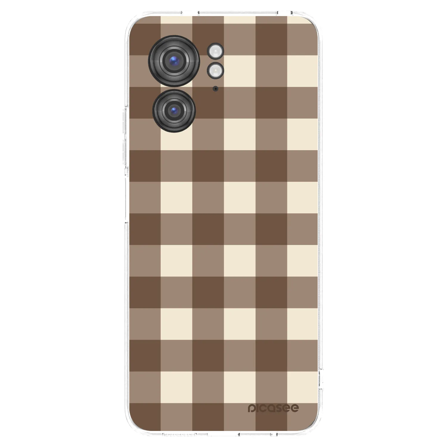 Picasee silikonový průhledný obal pro Motorola Edge 40 - Brown grid