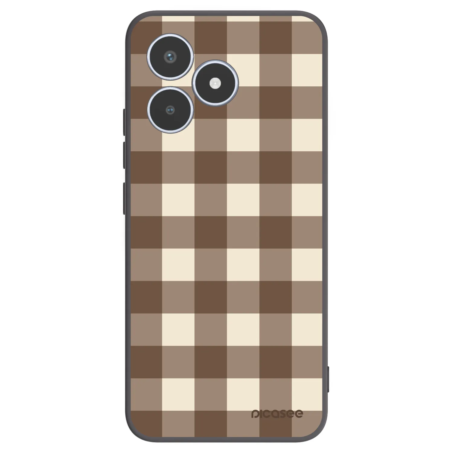 Picasee silikonový černý obal pro Realme C53 - Brown grid