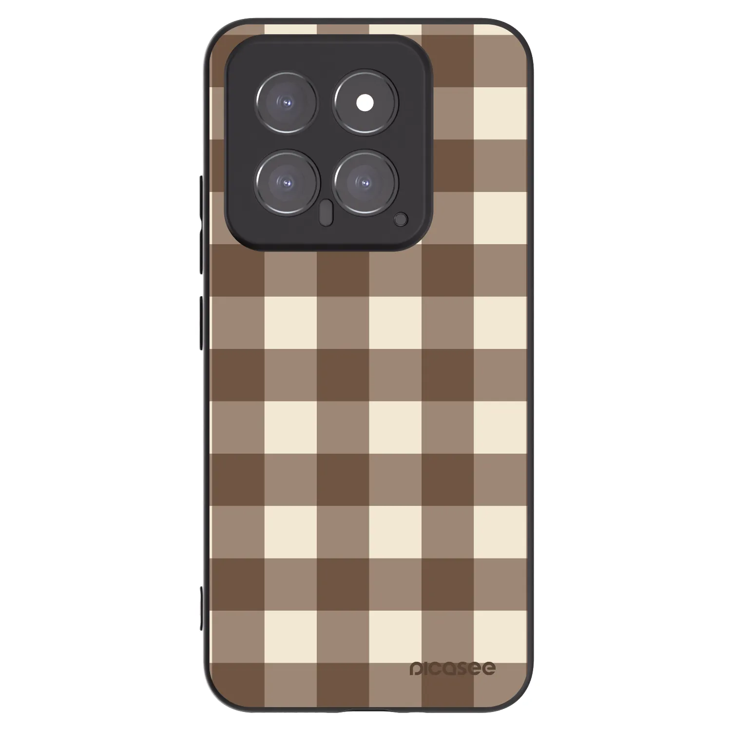 Picasee silikonový černý obal pro Xiaomi 14 - Brown grid