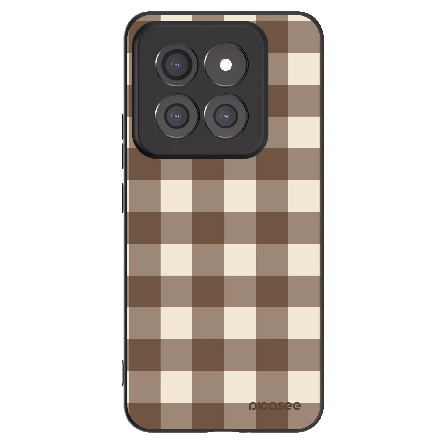Picasee silikonový černý obal pro Xiaomi 14 Pro - Brown grid