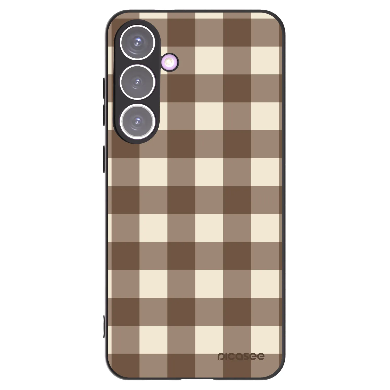 Picasee silikonový černý obal pro Samsung Galaxy S24+ S926B 5G - Brown grid