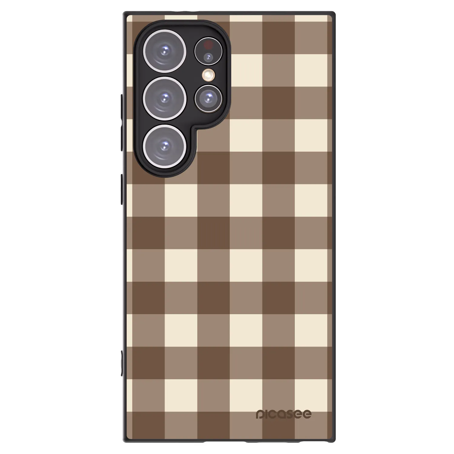 Picasee silikonový černý obal pro Samsung Galaxy S24 Ultra S928B 5G - Brown grid