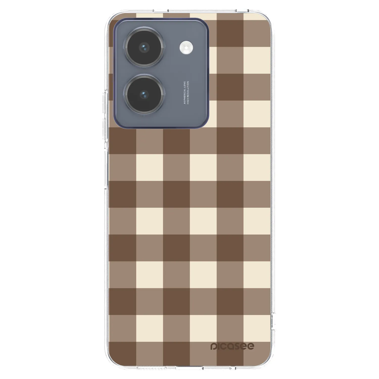 Picasee silikonový průhledný obal pro Vivo Y36 4G - Brown grid