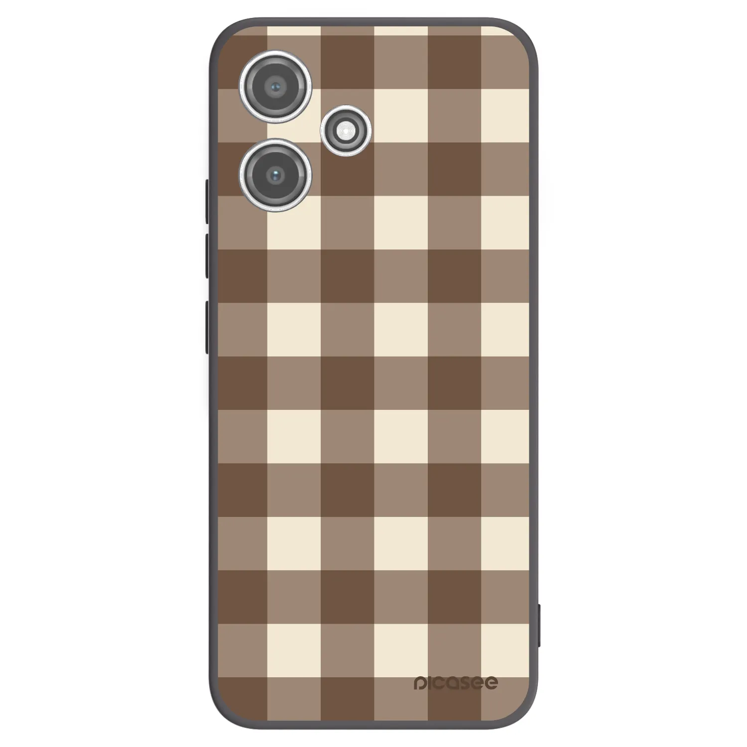 Picasee silikonový černý obal pro Xiaomi Redmi 12 5G - Brown grid