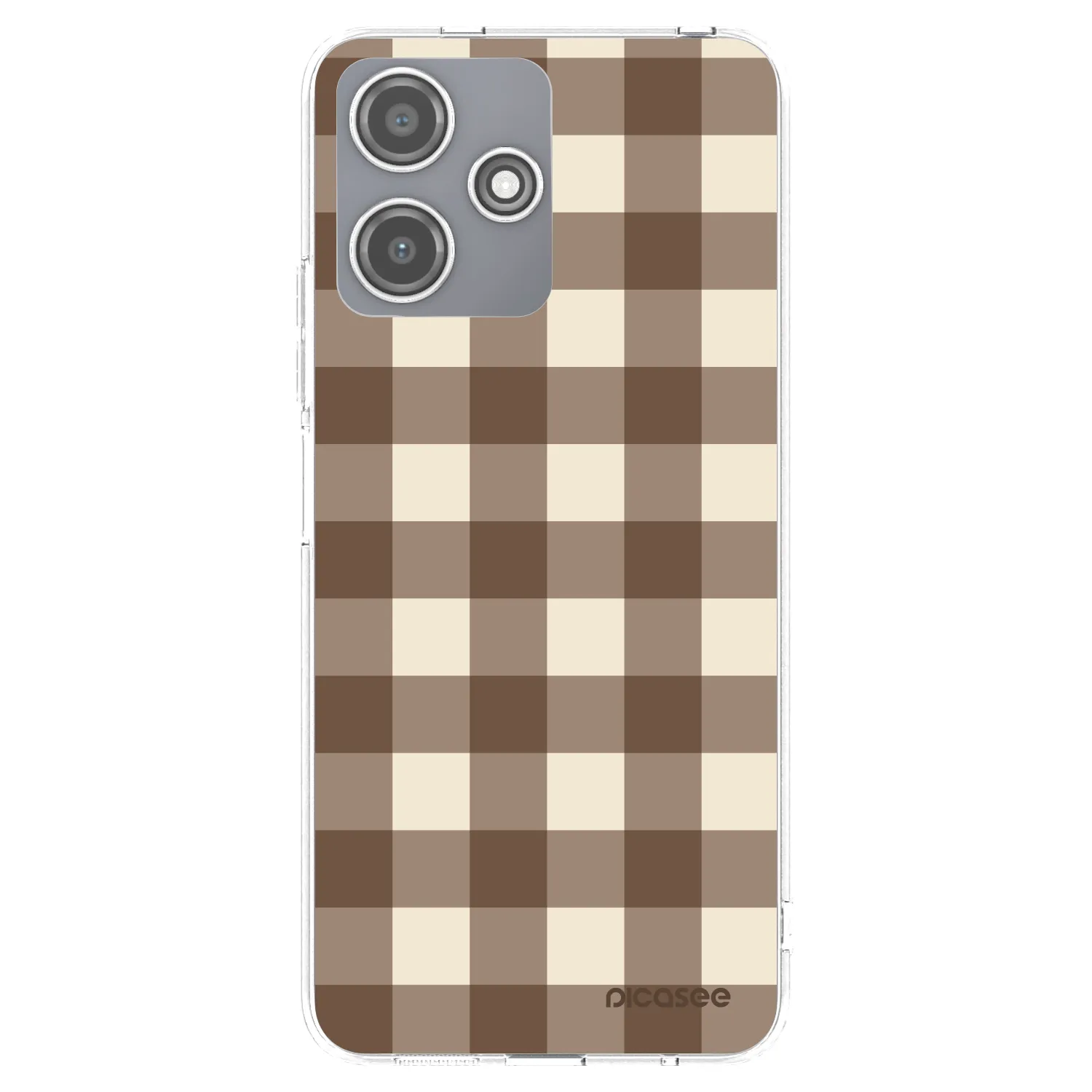 Picasee silikonový průhledný obal pro Xiaomi Redmi 12 5G - Brown grid