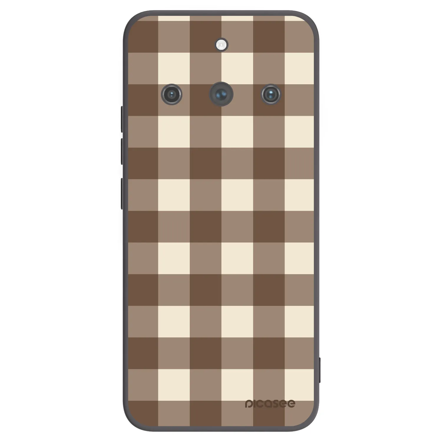 Picasee silikonový černý obal pro Realme 11 Pro+ - Brown grid