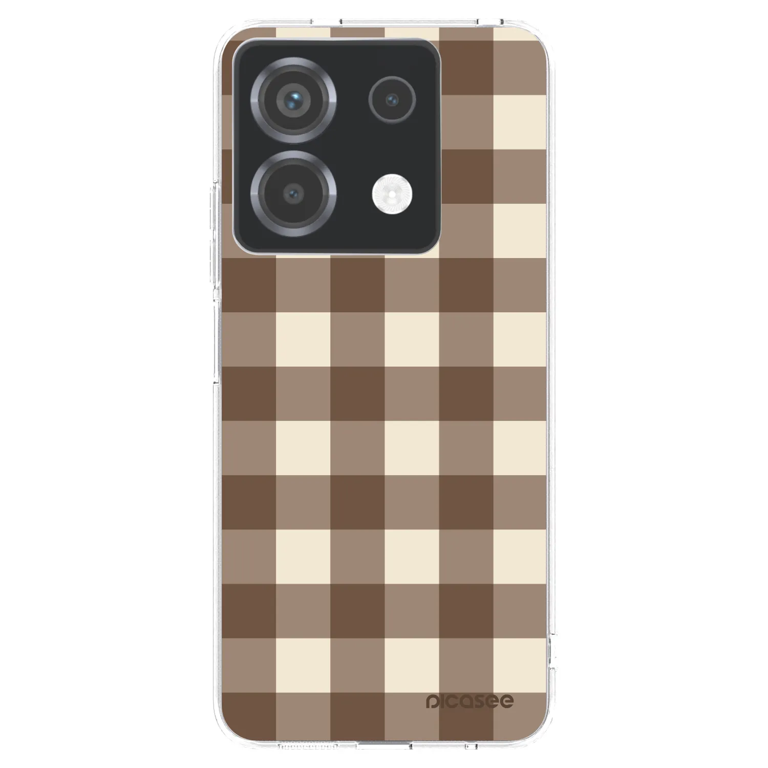 Picasee silikonový průhledný obal pro Xiaomi Poco X6 - Brown grid