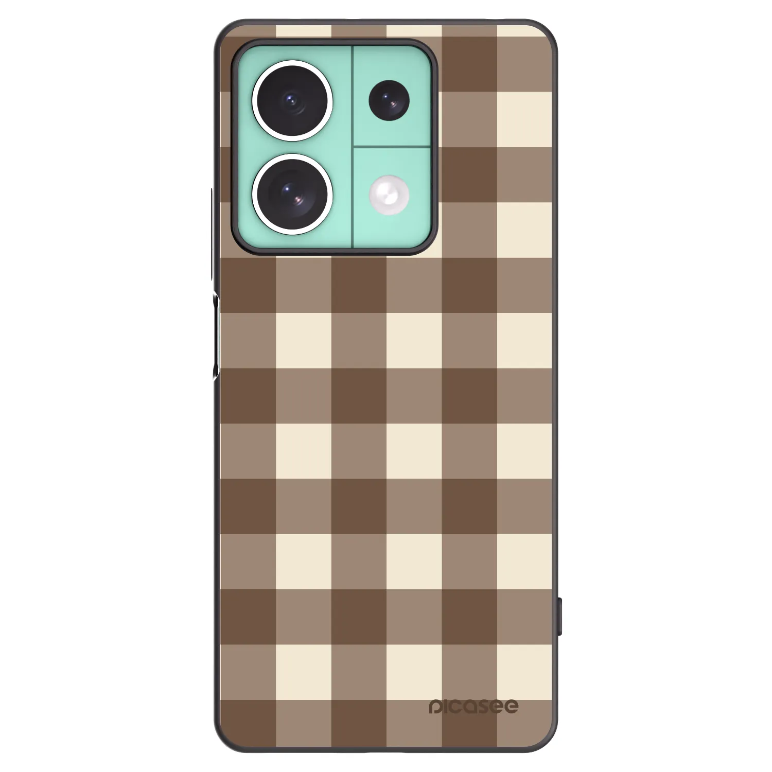 Picasee silikonový černý obal pro Xiaomi Redmi Note 13 5G - Brown grid