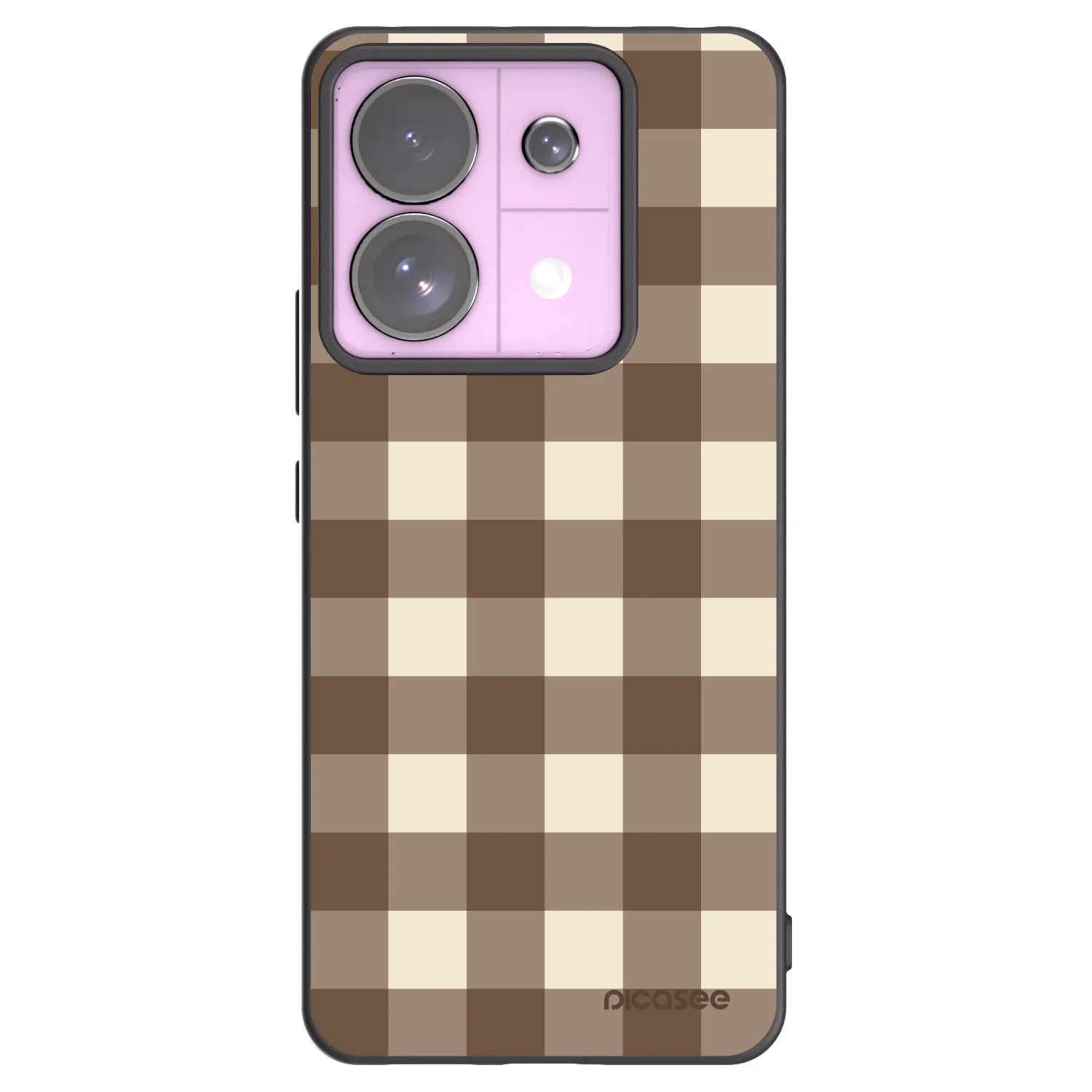 Picasee silikonový černý obal pro Xiaomi Redmi Note 13 Pro 5G - Brown grid