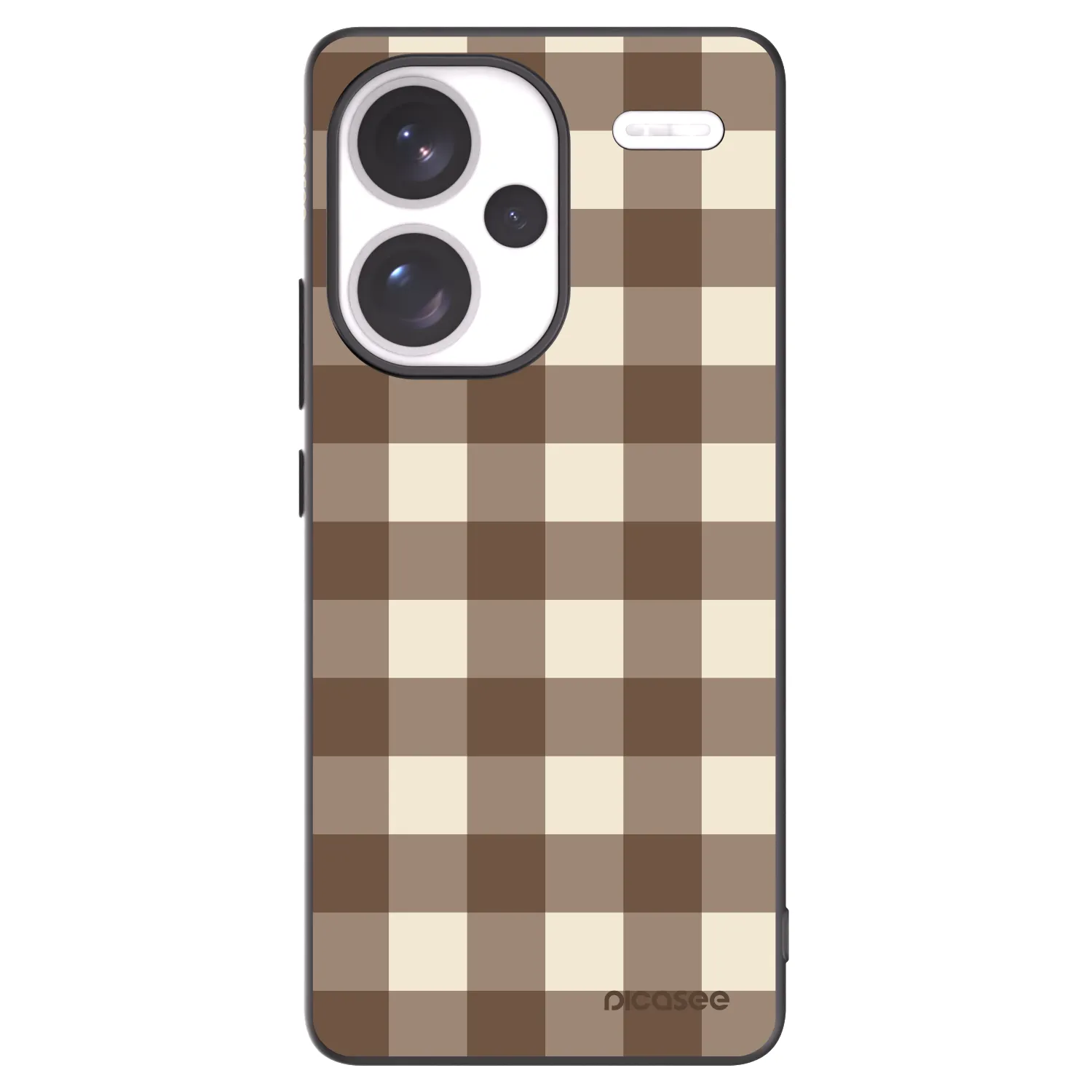 Picasee silikonový černý obal pro Xiaomi Redmi Note 13 Pro+ 5G - Brown grid