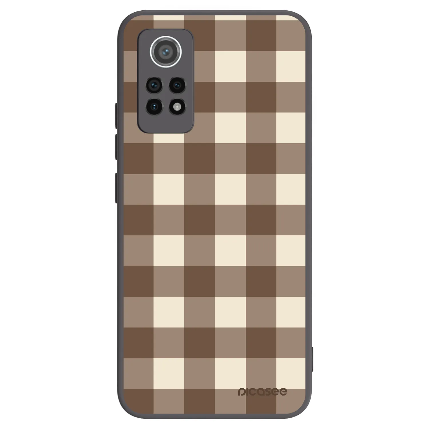 Picasee silikonový černý obal pro Xiaomi Redmi Note 12 Pro 4G - Brown grid