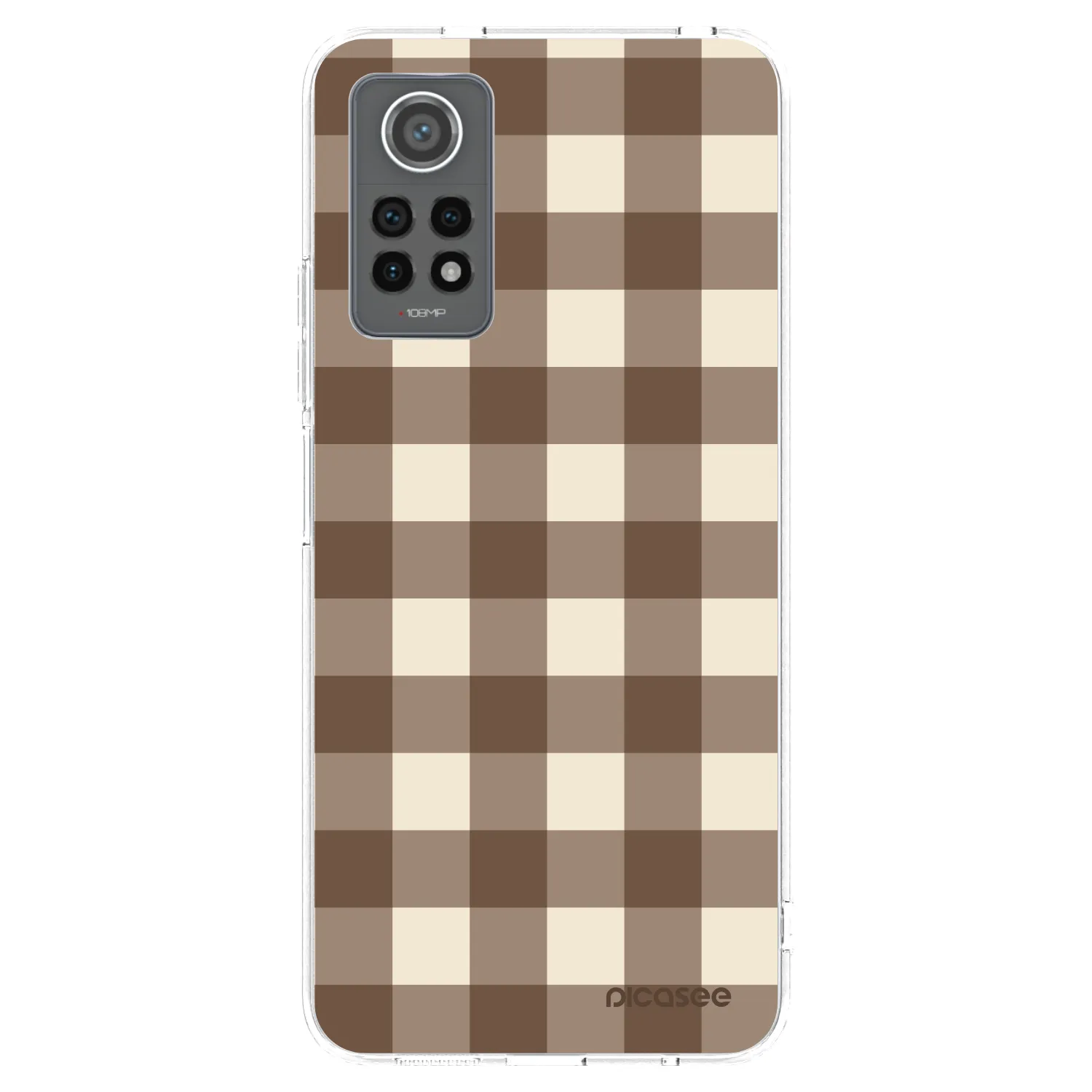 Picasee silikonový průhledný obal pro Xiaomi Redmi Note 12 Pro 4G - Brown grid