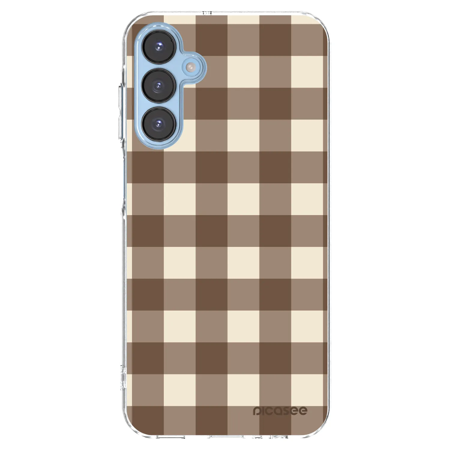 Picasee silikonový průhledný obal pro Samsung Galaxy A15 A156B 5G - Brown grid