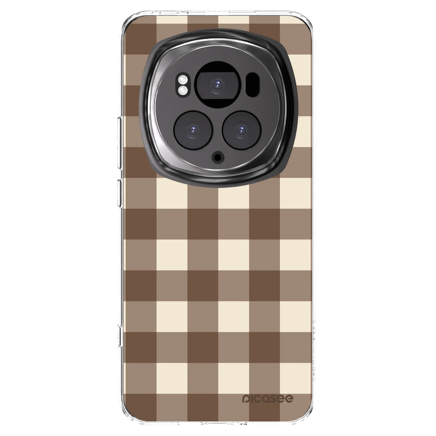 Picasee silikonový průhledný obal pro Honor Magic6 Pro - Brown grid