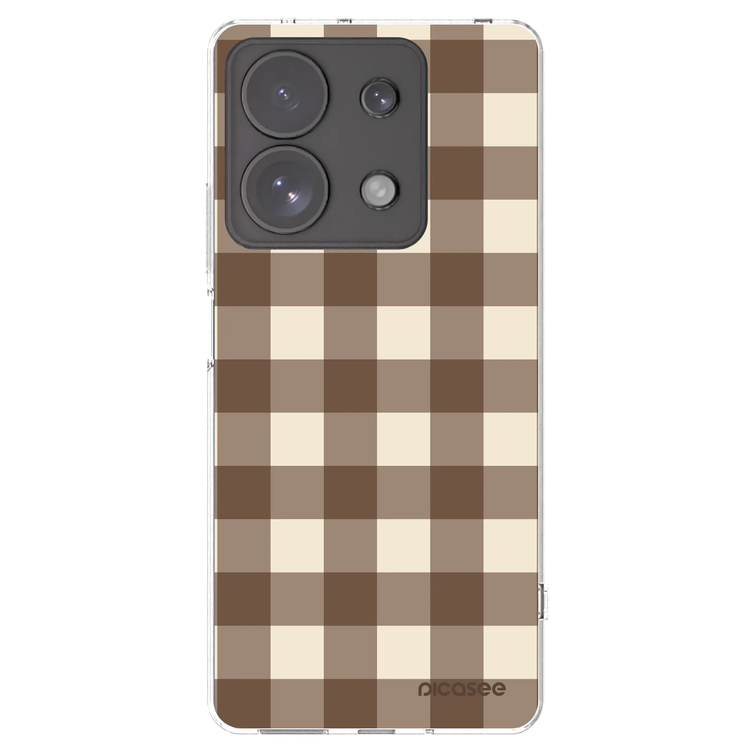 Picasee silikonový průhledný obal pro Xiaomi Redmi Note 13 Pro 4G - Brown grid
