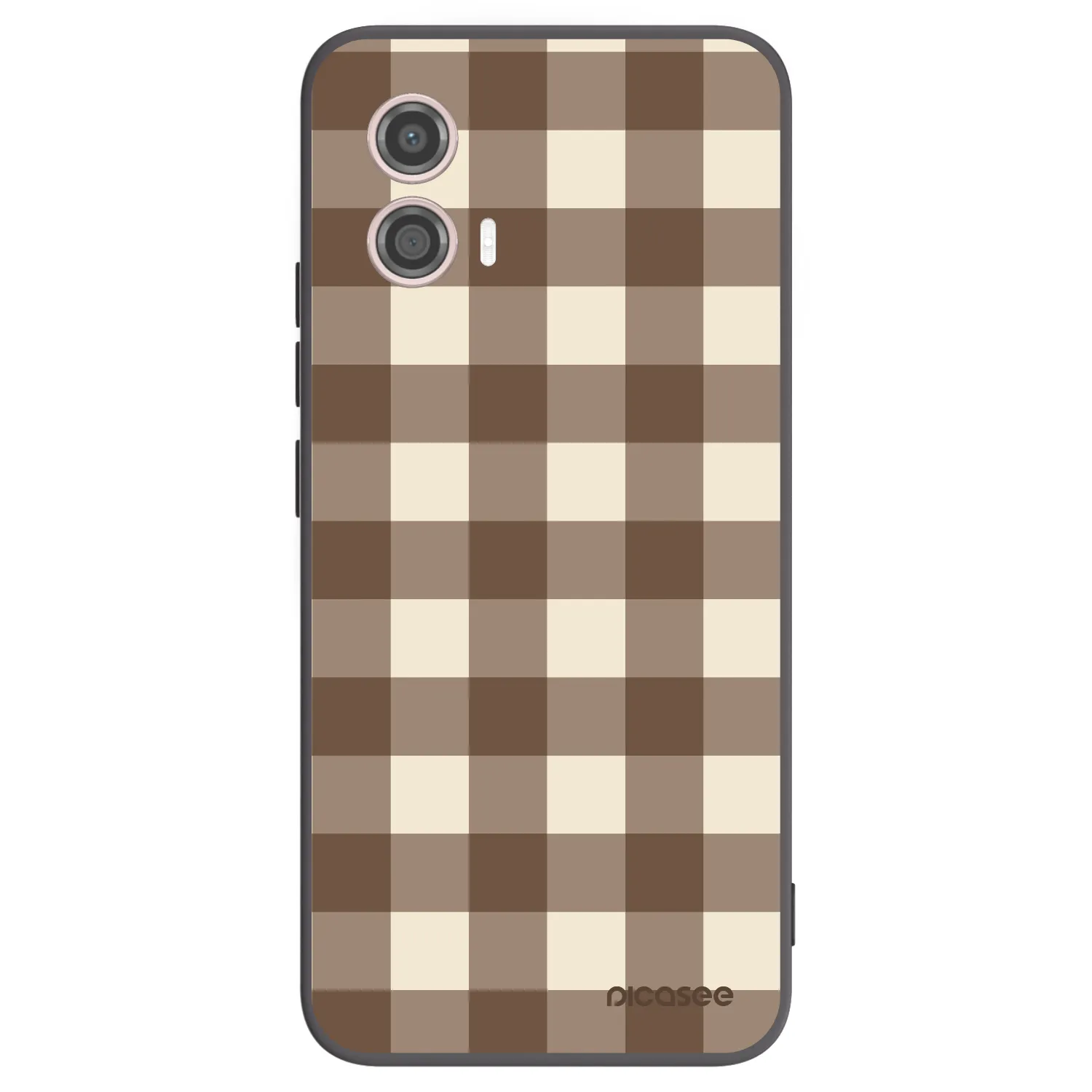 Picasee silikonový černý obal pro Motorola Moto G53 5G - Brown grid
