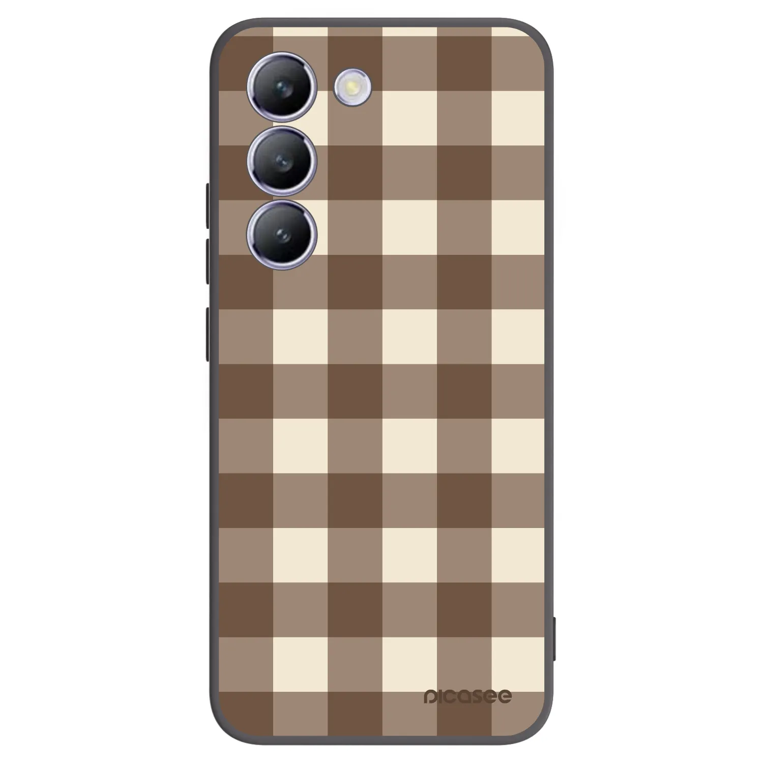 Picasee silikonový černý obal pro Vivo V40 SE 5G - Brown grid