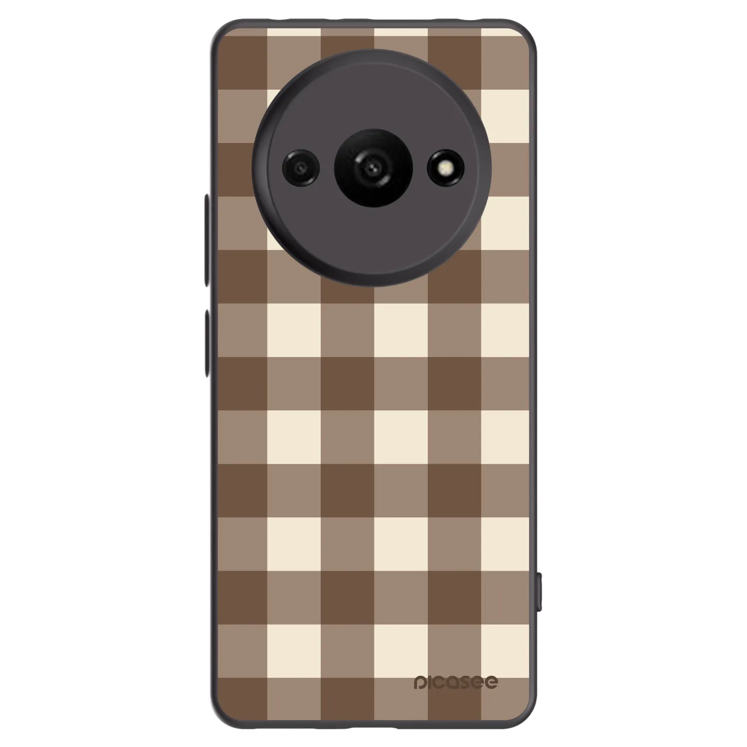 Picasee silikonový černý obal pro Xiaomi Redmi A3 - Brown grid