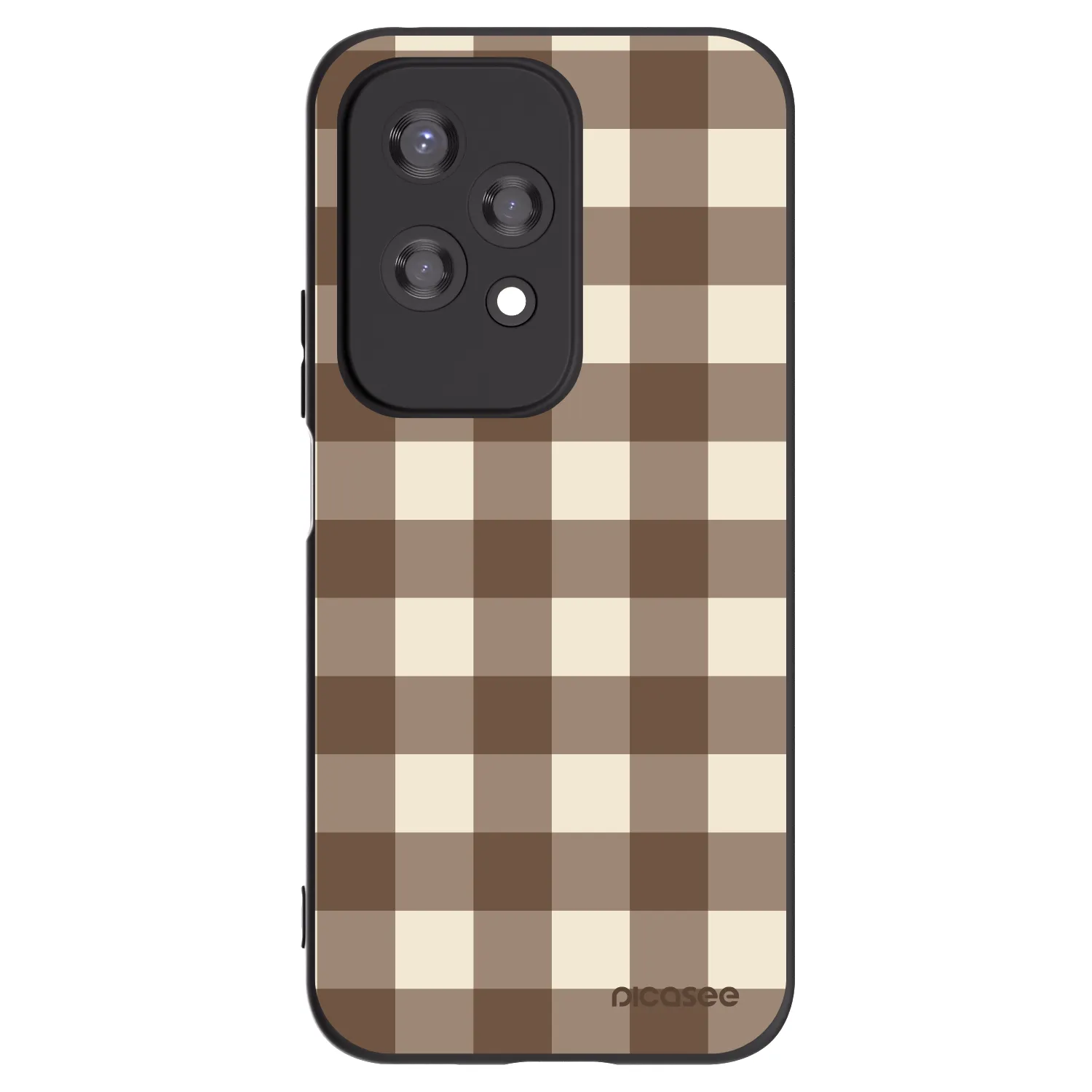 Picasee silikonový černý obal pro Honor 200 Lite - Brown grid