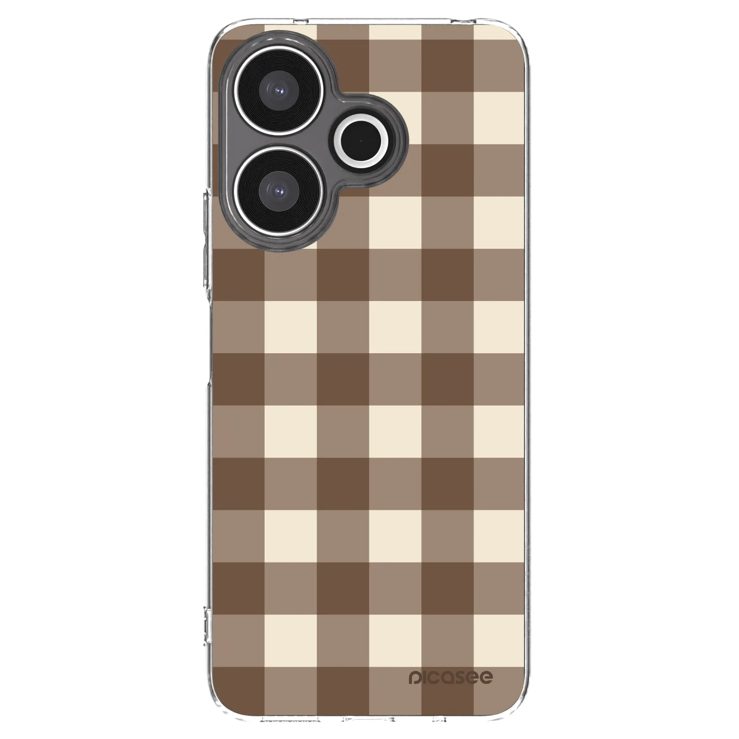 Picasee silikonový průhledný obal pro Xiaomi Redmi 13 4G - Brown grid