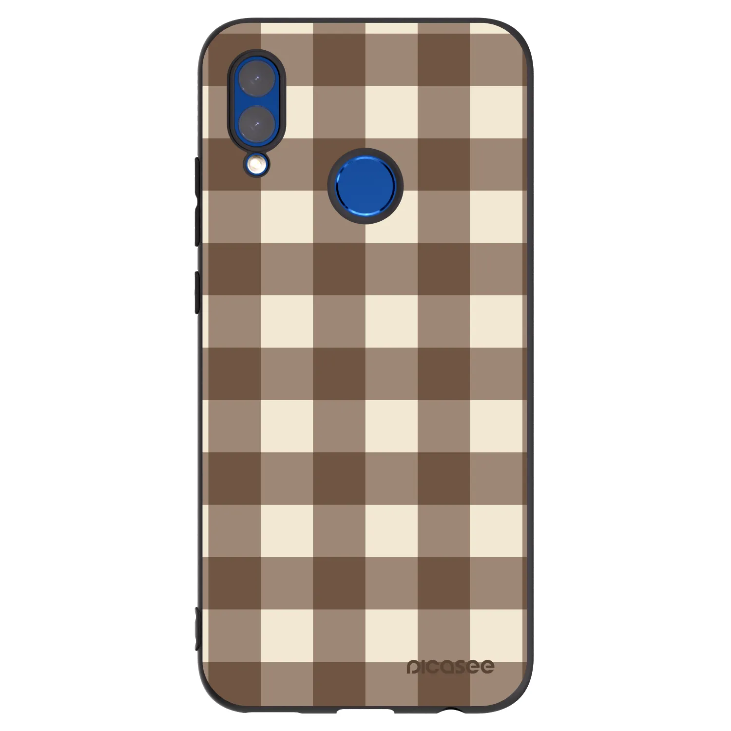 Picasee silikonový černý obal pro Honor 10 Lite - Brown grid