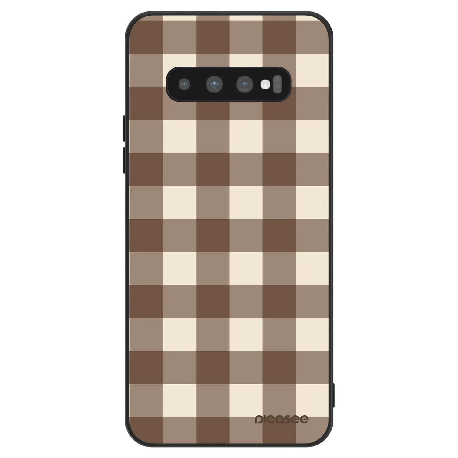 Picasee ULTIMATE CASE pro Samsung Galaxy S10 Plus G975 - Brown grid