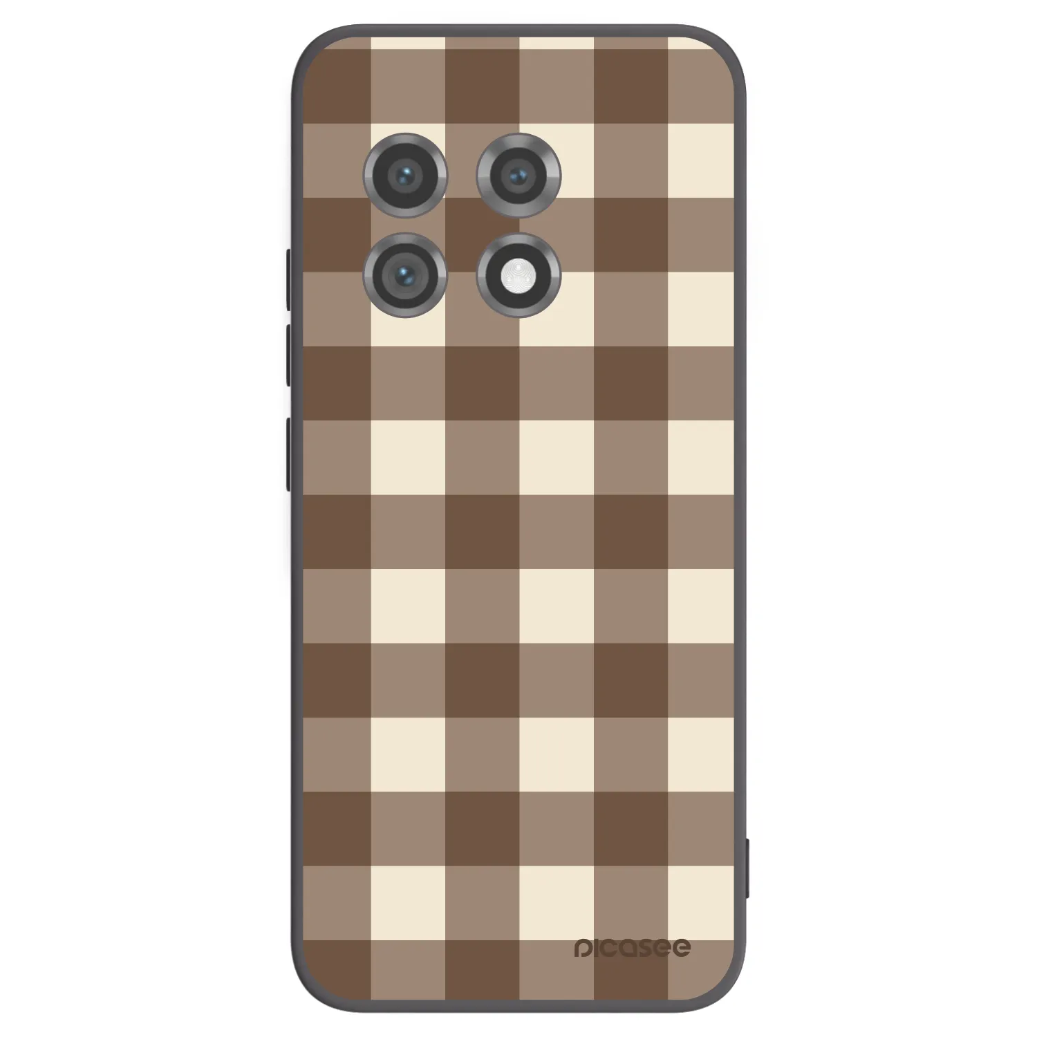 Picasee silikonový černý obal pro OnePlus 11 5G - Brown grid