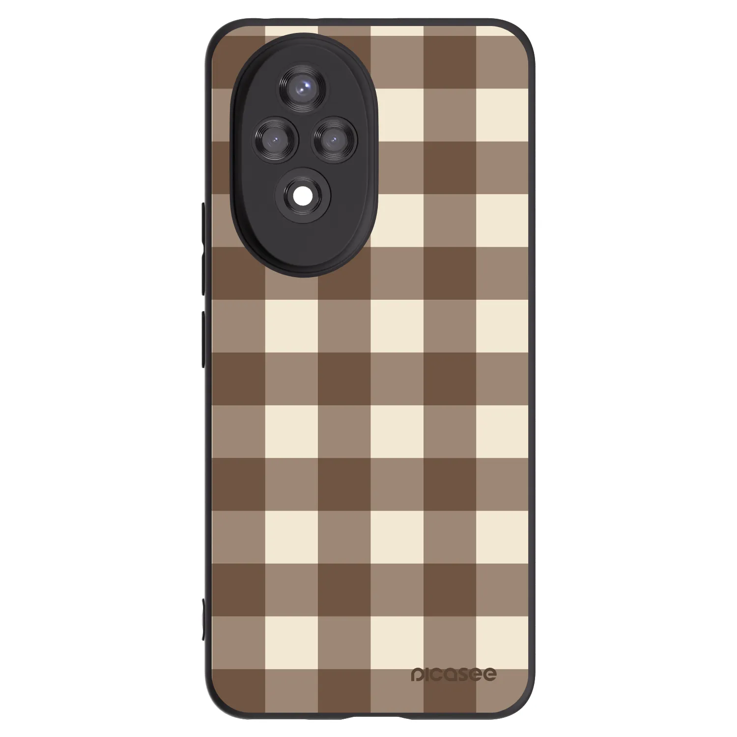 Picasee silikonový černý obal pro Honor 200 Pro 5G - Brown grid