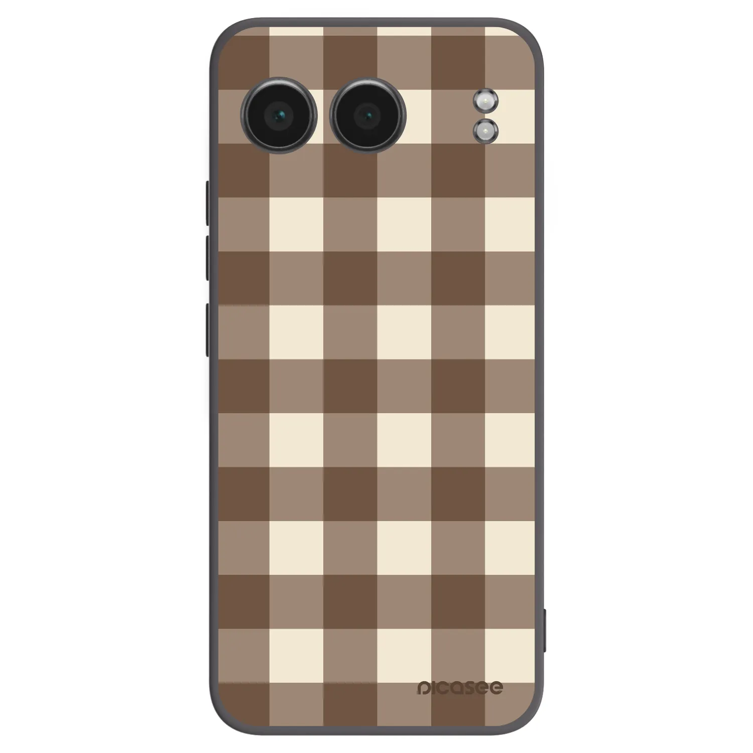 Picasee silikonový černý obal pro OnePlus Nord 4 - Brown grid