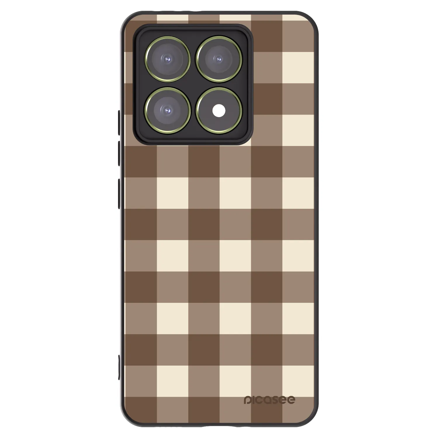 Picasee silikonový černý obal pro Xiaomi 14T - Brown grid