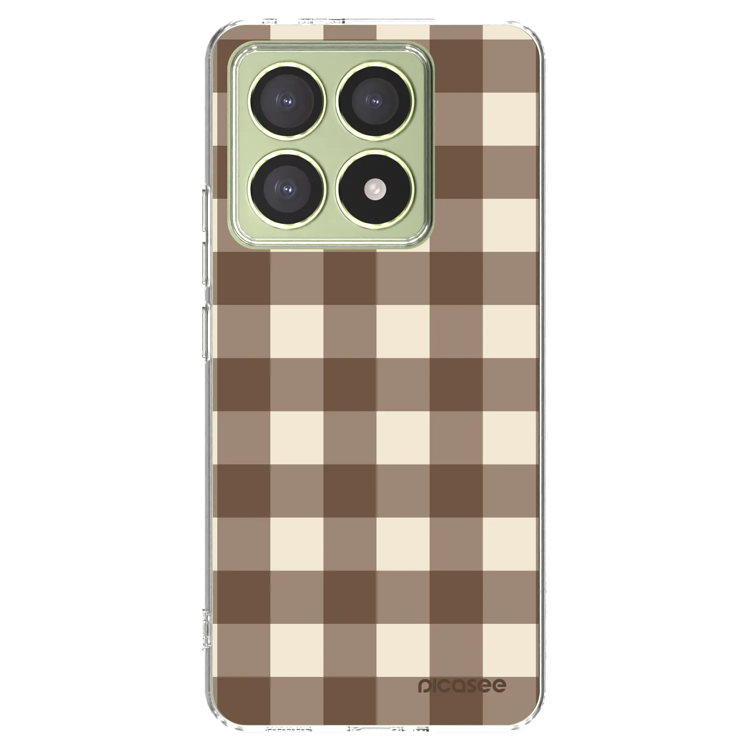 Picasee silikonový průhledný obal pro Xiaomi 14T - Brown grid