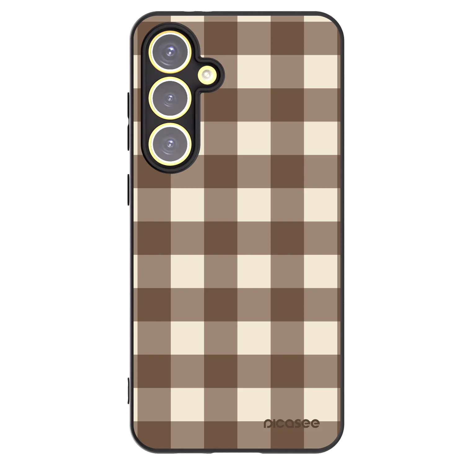 Picasee silikonový černý obal pro Samsung Galaxy S24 FE S721B - Brown grid