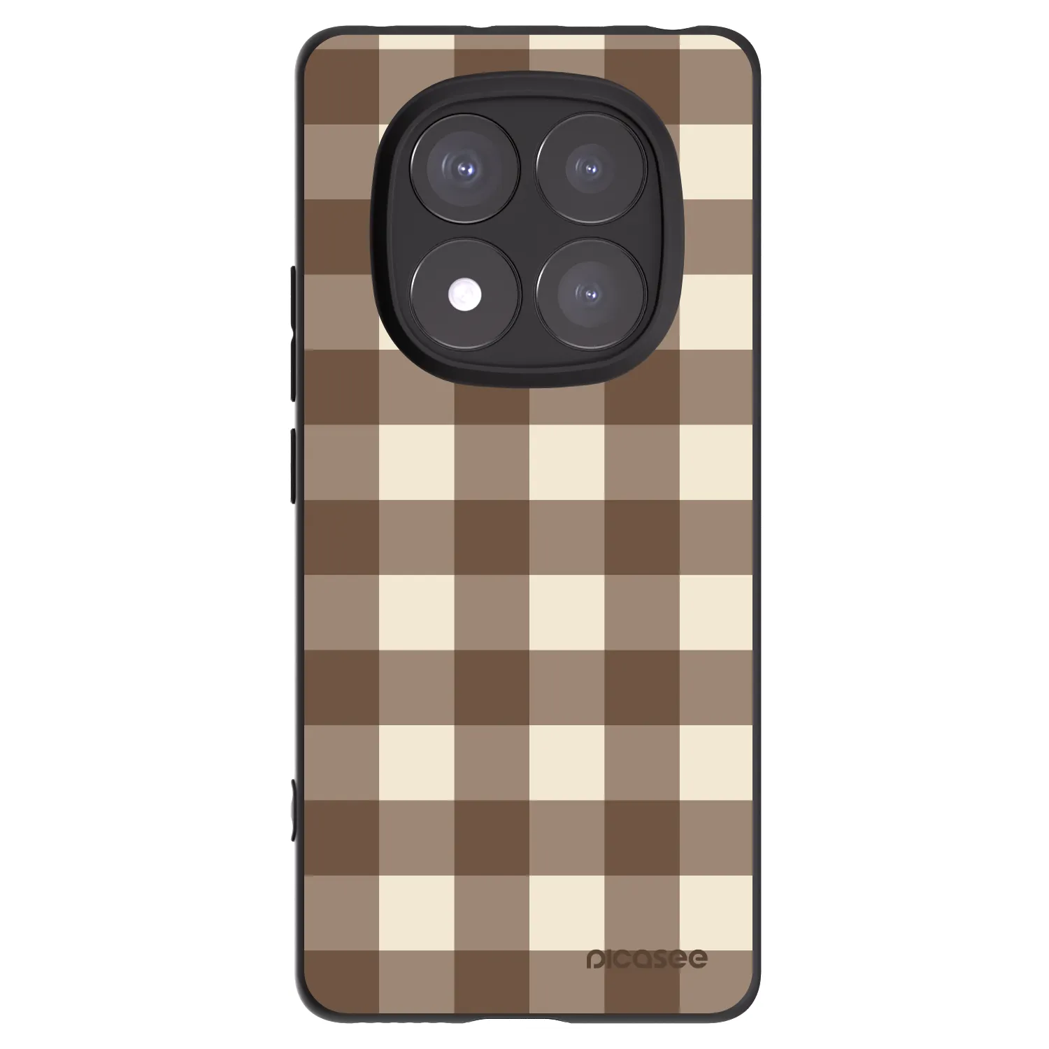 Picasee silikonový černý obal pro Xiaomi Redmi Note 14 Pro+ 5G - Brown grid