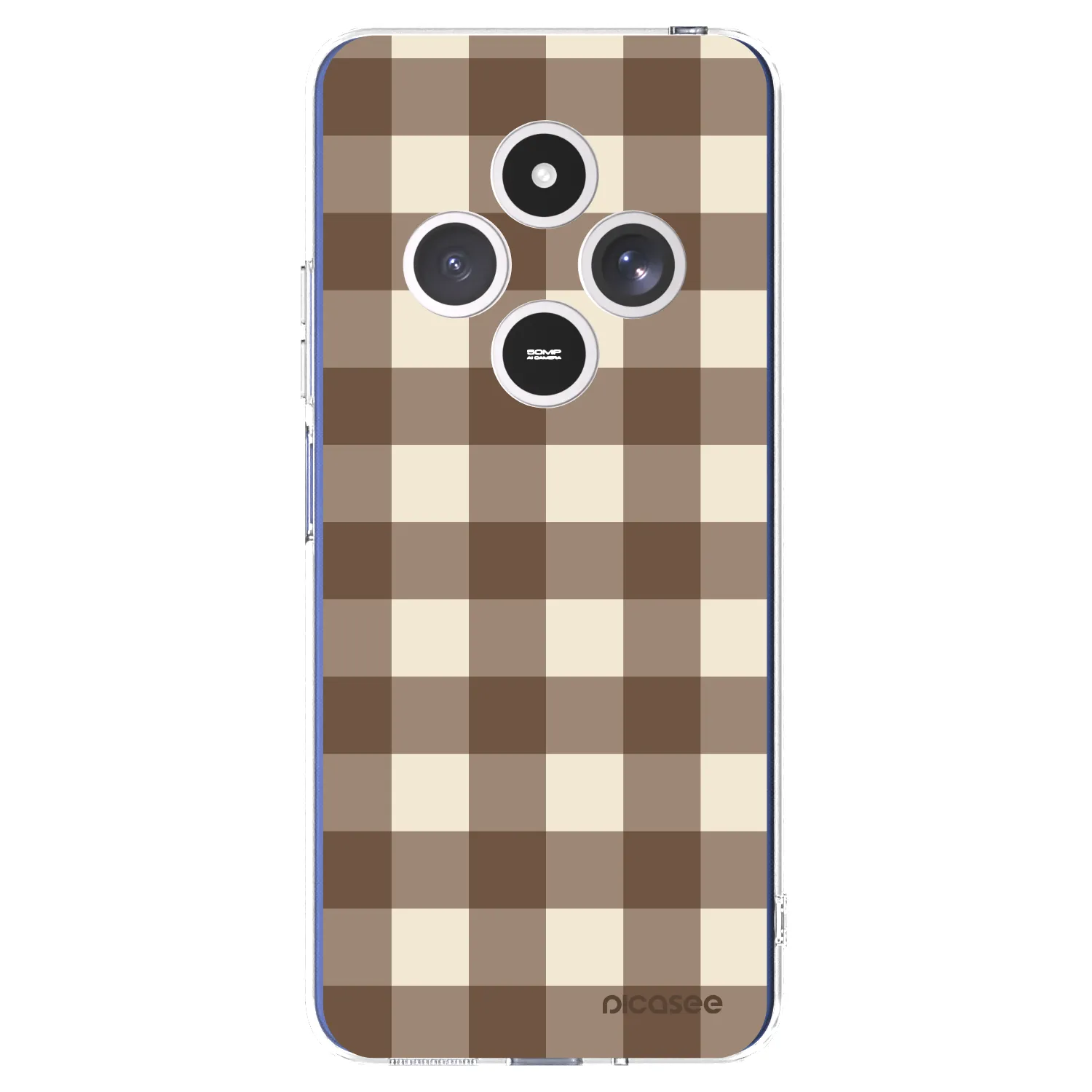 Picasee silikonový průhledný obal pro Xiaomi Redmi 14C - Brown grid