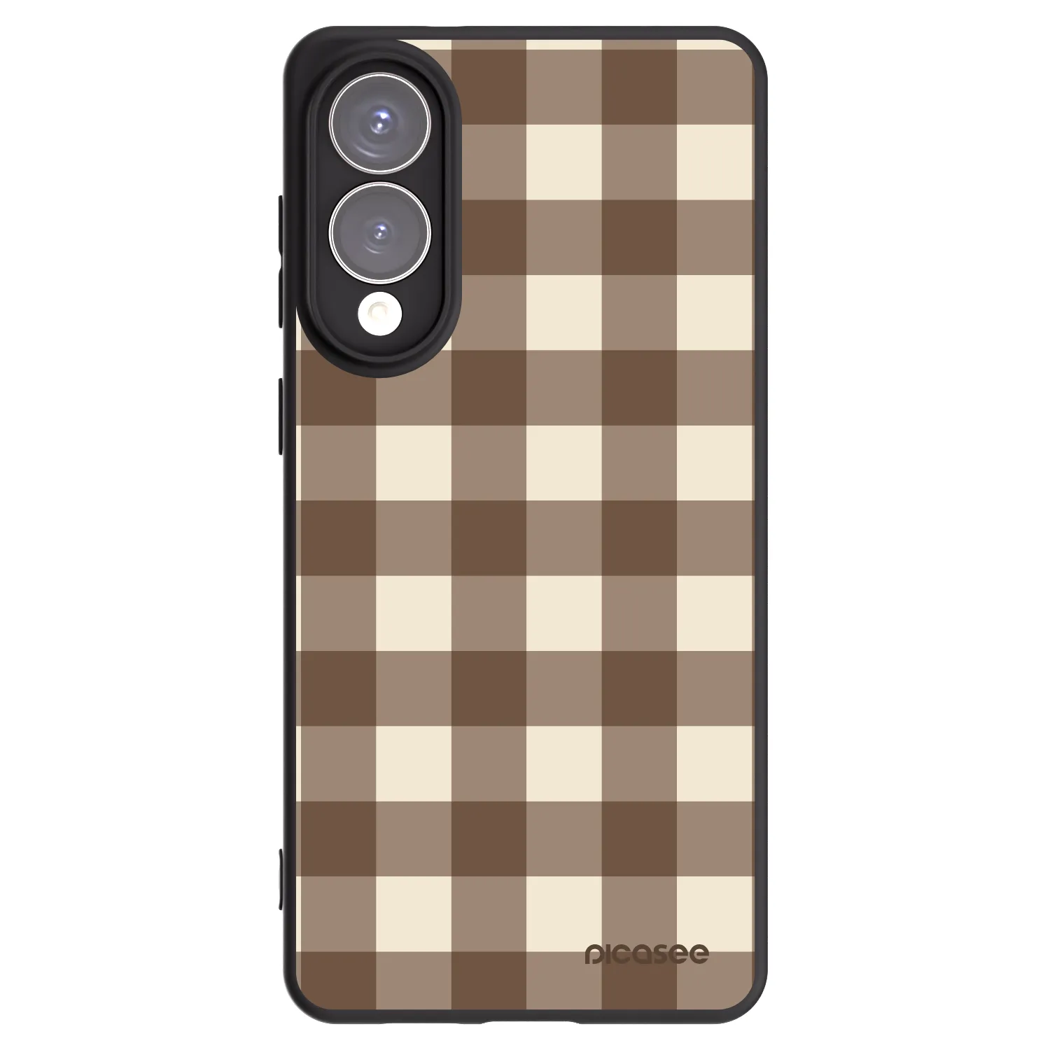 Picasee silikonový černý obal pro Samsung Galaxy S25 Edge 5G - Brown grid
