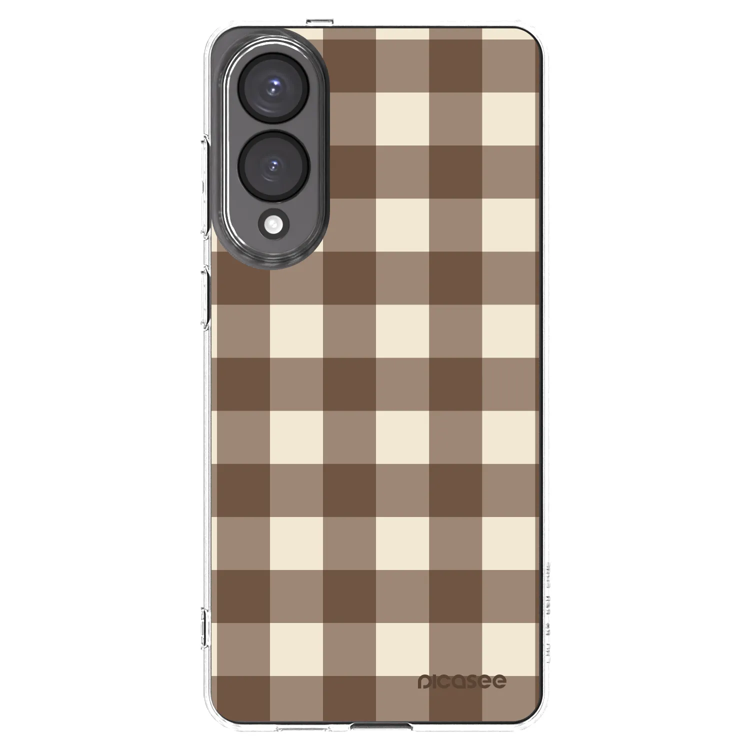 Picasee silikonový průhledný obal pro Samsung Galaxy S25 Edge 5G - Brown grid