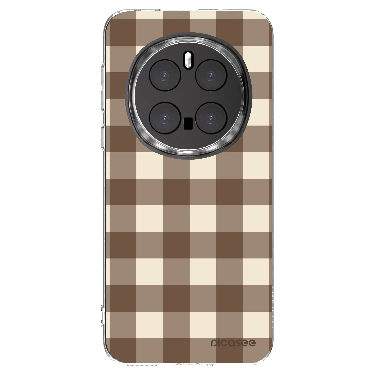 Picasee silikonový průhledný obal pro Honor Magic7 Pro 5G - Brown grid