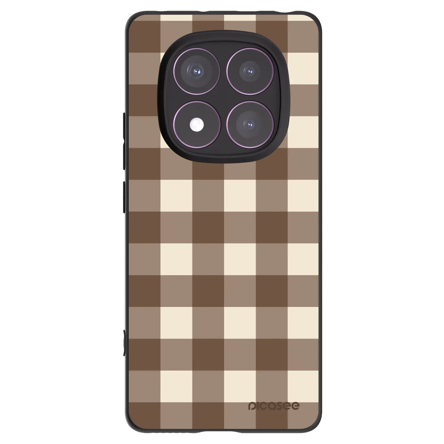 Picasee silikonový černý obal pro Xiaomi Redmi Note 14 Pro 4G - Brown grid
