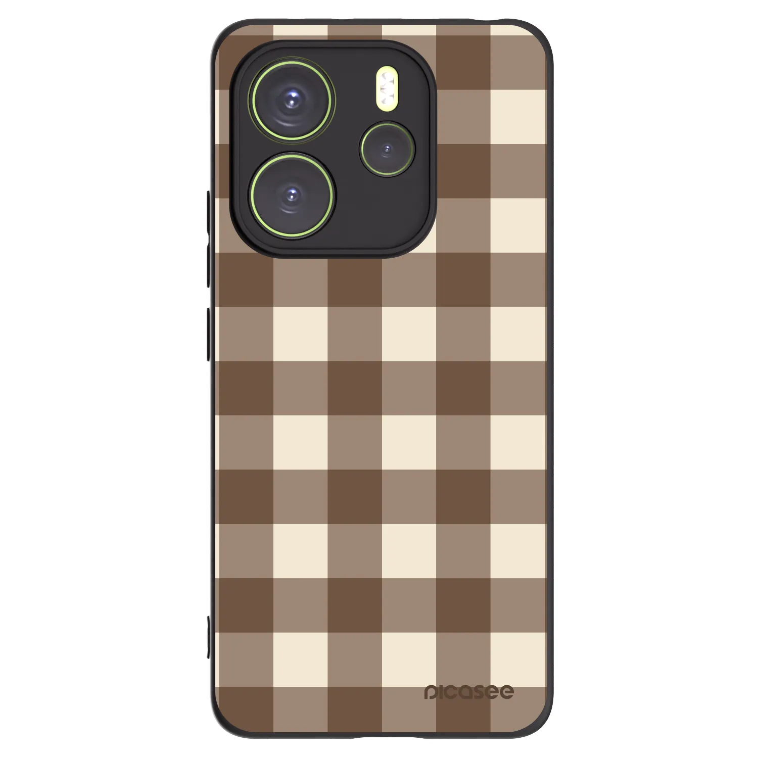Picasee silikonový černý obal pro Xiaomi Redmi Note 14 4G - Brown grid