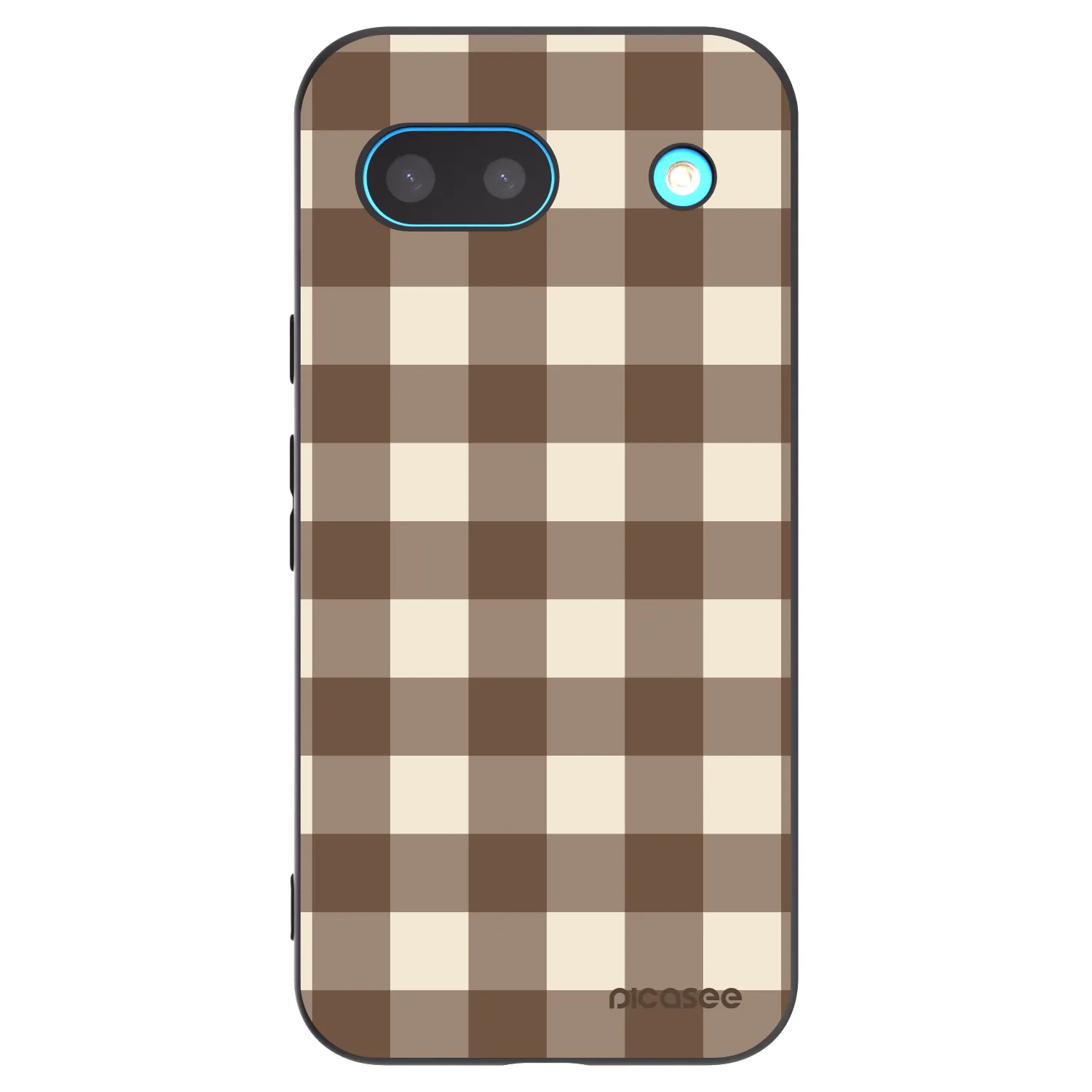 Picasee silikonový černý obal pro Google Pixel 8a - Brown grid