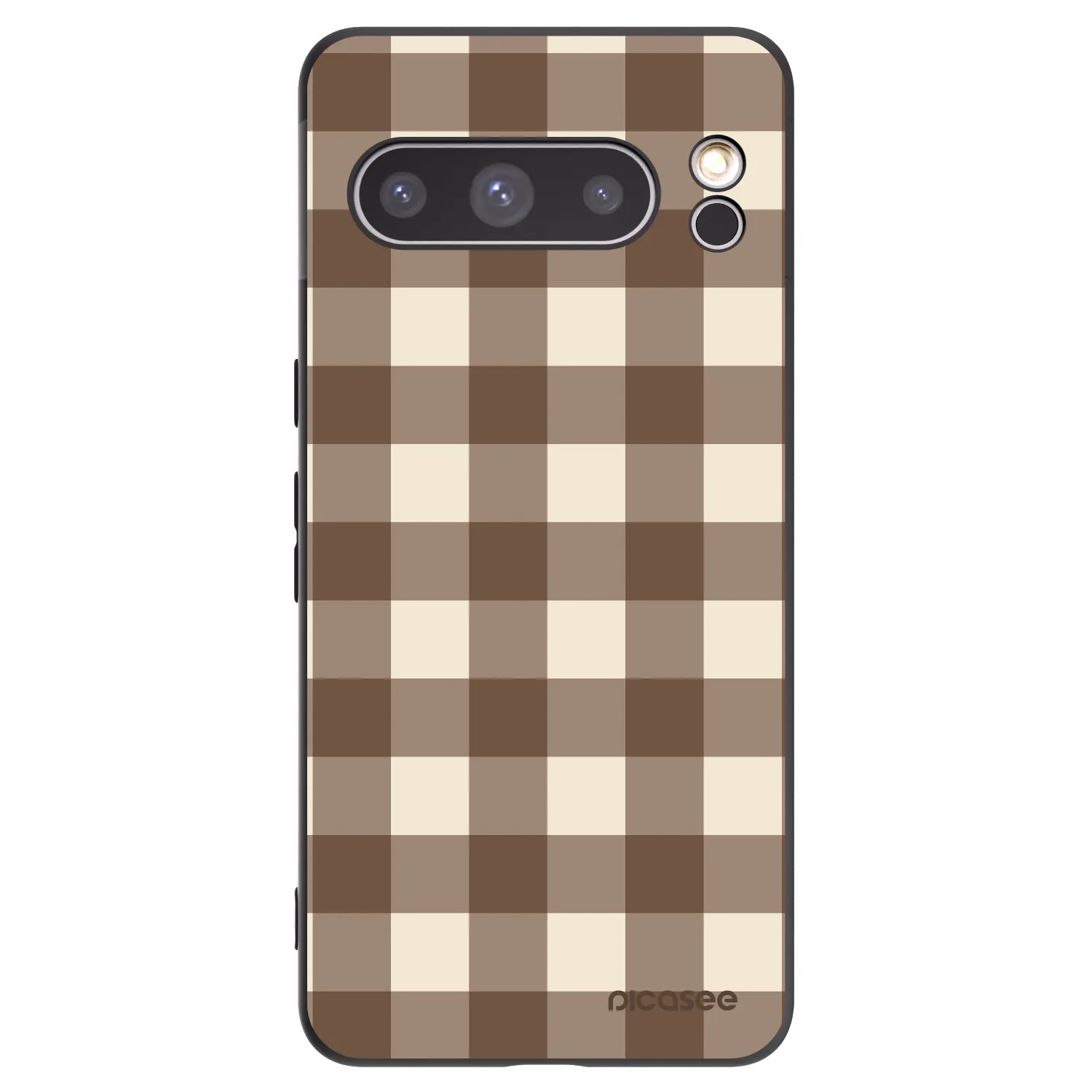 Picasee silikonový černý obal pro Google Pixel 8 Pro - Brown grid