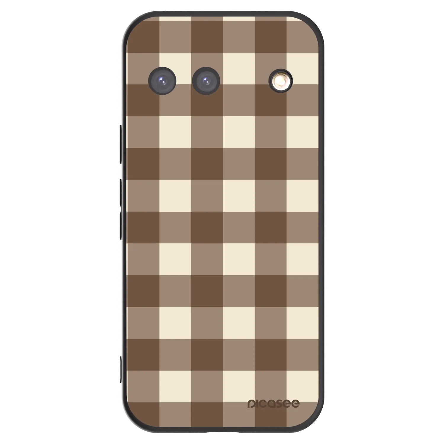 Picasee silikonový černý obal pro Google Pixel 9 - Brown grid