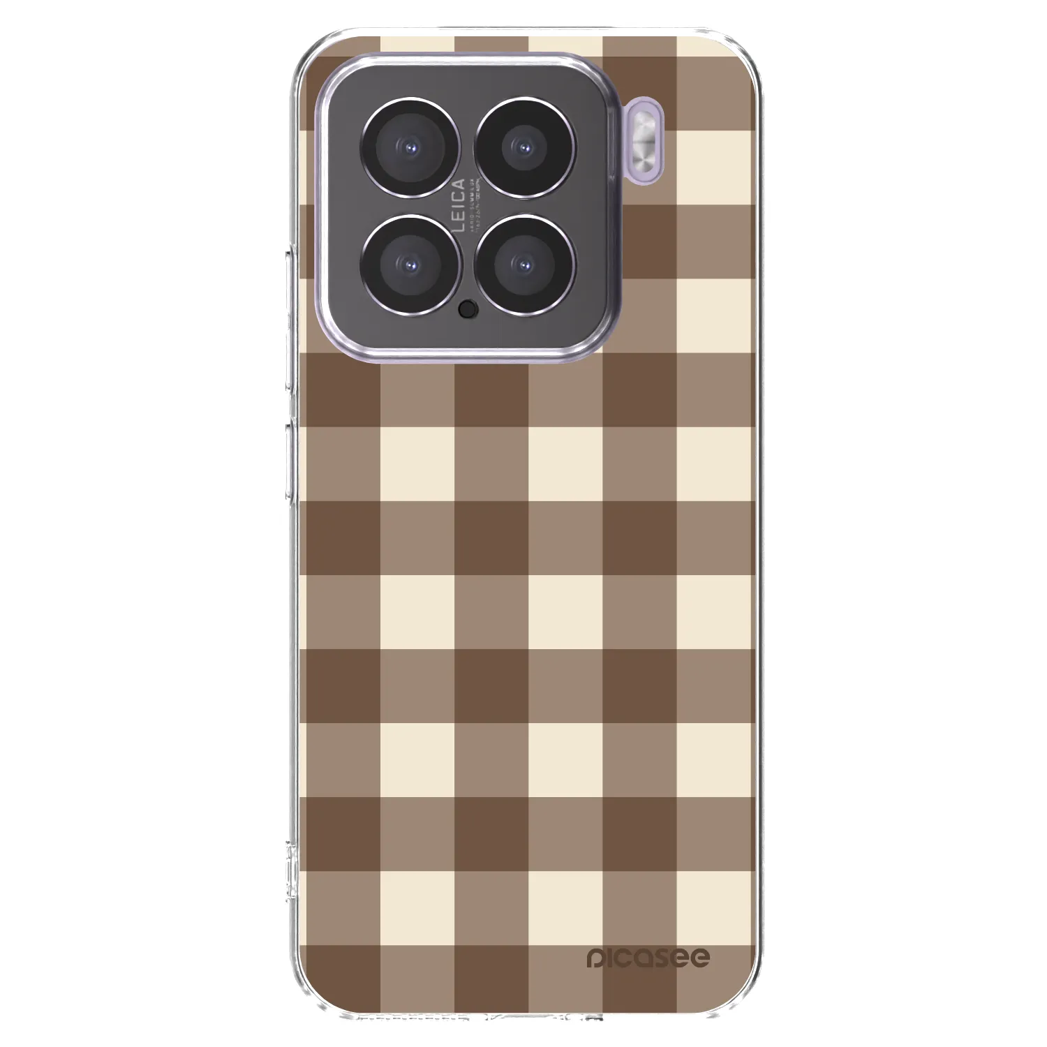 Picasee silikonový průhledný obal pro Xiaomi 15 - Brown grid