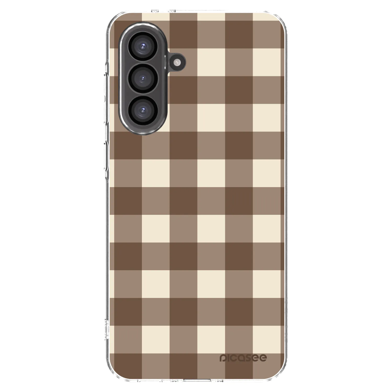 Picasee silikonový průhledný obal pro Samsung Galaxy A56 5G A566B - Brown grid